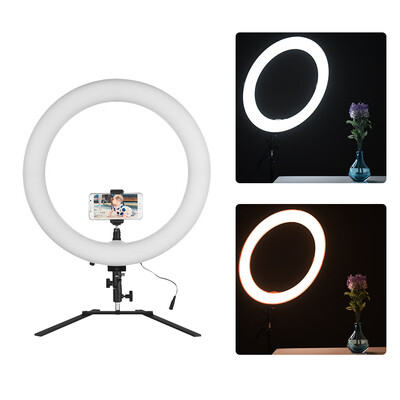 

18inch LED Ring Light 5600K 60W Dimmable Camera Photo Video Lighting Kit with Tabletop Stand Phone Clamp Ball Head for iPhone X