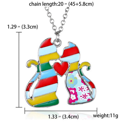 

Fashion Paint Animal Dragon Butterfly Dog Cat Pendant Necklace Women Jewelry 2019 New