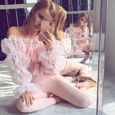 

Women Summer Off Shoulder Bardot Crop Tops Ladies Ruffle Frill T Shirt Blouse