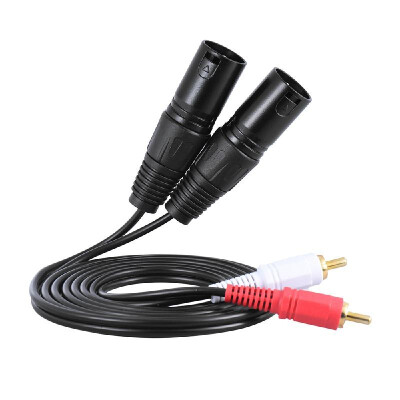 

15m 5ft Stereo Audio Cable Cord Dual XLR Male to Dual RCA Male Plug for Mxing Console Microphone Amplifier