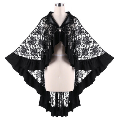 

Ruffle Trim Lace Cape