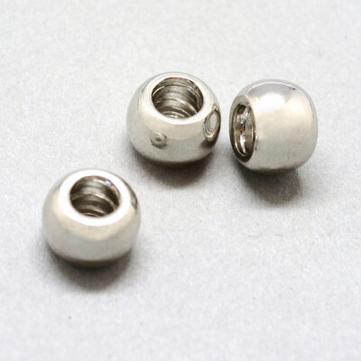 

Alloy European Beads Large Hole Beads Rondelle Platinum 8x55mm Hole 4mm