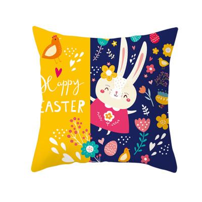 

〖Follure〗Easter Rabbit Print Pillow Case Polyester Sofa Car Cushion Cover Home Decor