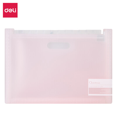 

Deli reli retractable organ bag large capacity desktop file compartment bag red