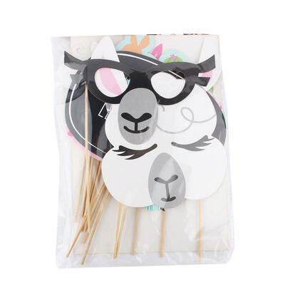 

Greensen 14pcs Cartoon Wedding Alpaca Photography Photo Party Props Decoration Costume Photo Props