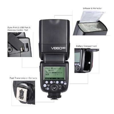 

Godox V860II-C E-TTL 18000S HSS Master Slave GN60 Speedlite Flash Built-in 24G Wireless X System with 2000mAh Rechargeable Li-io