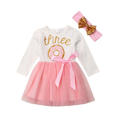 

1st 2nd Third Birthday Dress Girls Toddler Outfit Tutu Dresses Princess Party