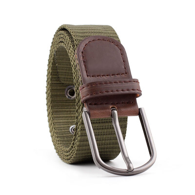 

Hot selling Men&Women belt retro trend solid color Nylon Alloy Pin buckle belt outdoor casual cowboy pants Men belt