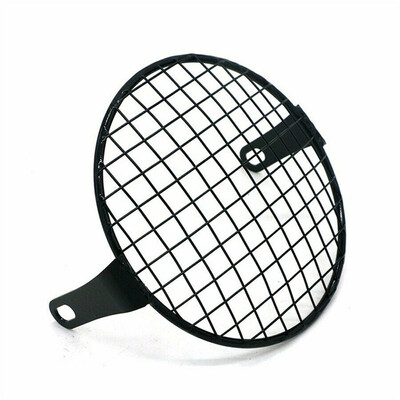 

Motorcycle Headlight Lamp Mesh Grille Cover Mask Protector Metal Square Style