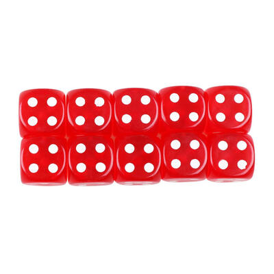 

10pcs 14mm Acrylic 6 Sides Dices for Board Game Bar Gambling Playing Club