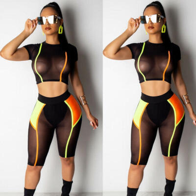 

Cropped Gym Fitness Sports Suit For Women Sportswear Two Pieces Tracksuits Cloth