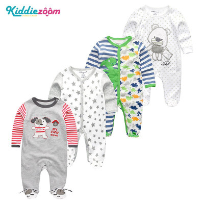 

Kiddiezoom 4PCS Newborn 0-12M Baby Boys Clothes 100Cotton Rompers Clothing Sets Babywear Bodysuits Baby Girls Clothes Outwear