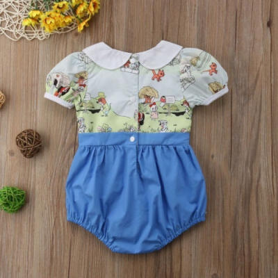 

Cute Baby Girls Newborn Clothes Cartoon Cotton Floral Romper Bodysuit Jumpsuit Summer Outfits