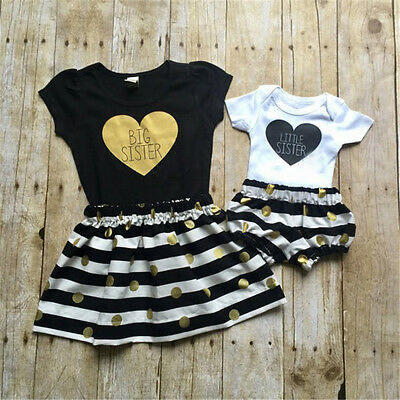 

Newborn Baby Kids Girls Romper Pants T-shirt Dress Outfits Matching Clothes 0-7T