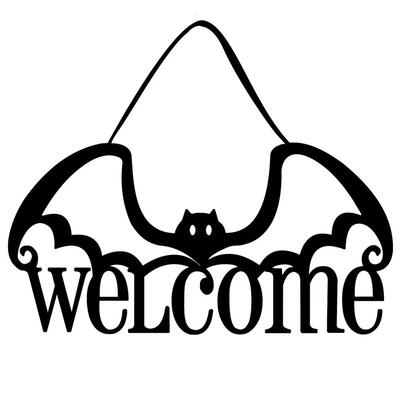 

Halloween Door Hanging Non-woven Welcome Bat Festival Home Decoration Props
