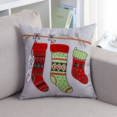 

HUA YURAN Christmas Embroidered Pillow Cushion 17642-17643