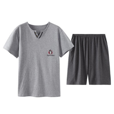 

Two-Piece Casual Wear Cotton Short-Sleeved Top Shorts Pajama Set For Men