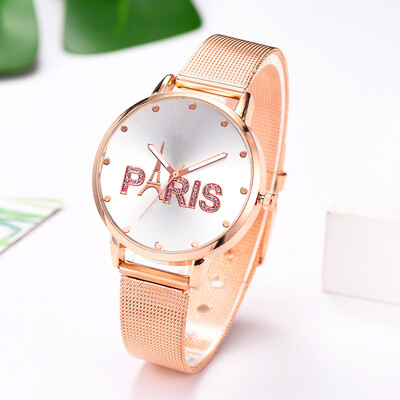 

RM Simpl Stylish Paris Alphabet Plate Without Digital Scale Ladies Quartz Watch
