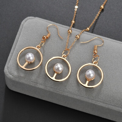 

Fashion Item Set Chain Creative LOVE Handmade Pearl Earrings Series Necklace Jewelry Beautiful Romantic Wedding Party Gift