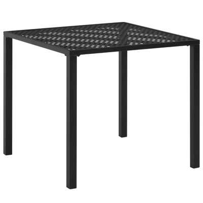 

Outdoor Dining Table Steel 315"x315"x283" Black Mesh