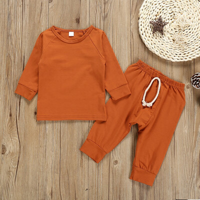 

Spring Autumn Casual Children Long Sleeve Top And Trousers Kid Two-piece Outfit Set