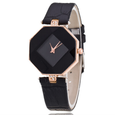 

2018 New Women Fashion Luxury Leisure Set Auger Leather Analog Stainless Steel Quartz Watch