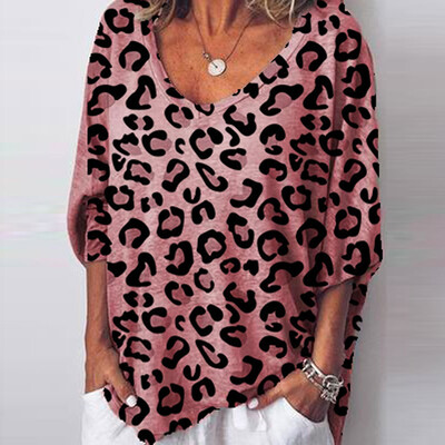 

Starmoon Fashion Women Sexy V-Neck Leopard Print Blouse T-Shirt Tops