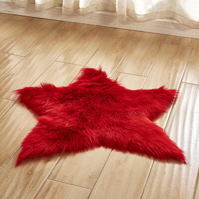 

Toponeto Pentagram floor mat Non Slip Rug Mats Hairy Soft Fluffy Faux Fur Carpet Mat Home