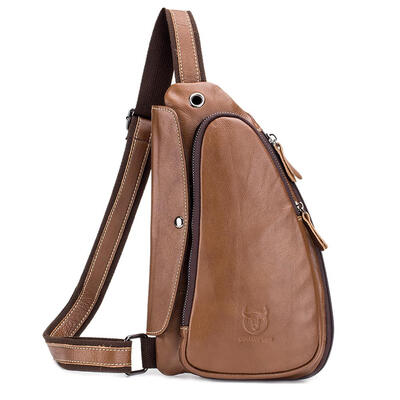 

BULLCAPTAIN Shoulder Packs Sports Men Genuine Leather Crossbody Chest Bags