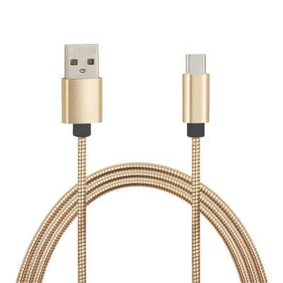 

Minismile 24A Quick Charge Stainless Steel Spring Micro USB To USB Charging Cable with High-Speed Data Transmission 1M