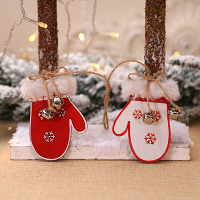 

Tailored Christmas Glove ski boots Wooden Pendants Xmas Tree Ornaments Home Hanging Decor