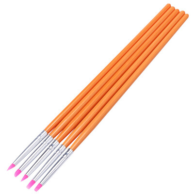 

Toponeto 5 Tip Silicone UV Gel Nail Art Brush Set Painting Moulding Pen Modeling Pro