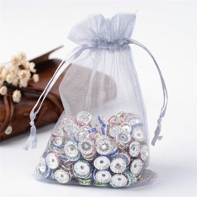 

PH PANDAHALL 100PCS 4x6 Inches LightGrey Organza Gift Bags with Drawstring
