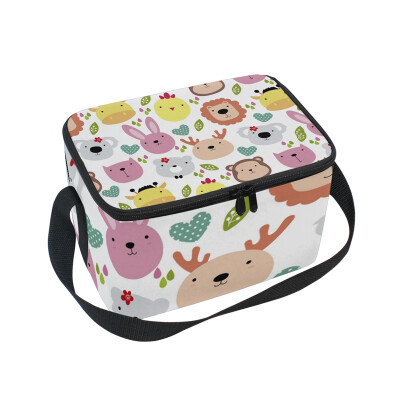 

ALAZA Insulated Lunch Box Lovely Animals Lunch Bag for Men Women Portable Tote Bag Cooler Bag