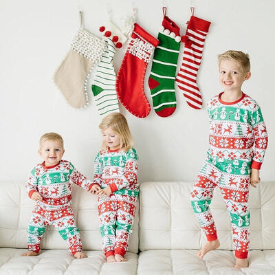 

Cotton Kids Baby Boy Girls Christmas Outfit Nightwear Sleepwear Pajamas Set 1-7T