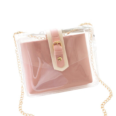 

Women Fashion Causal Mini PVC Transparent Chain Crossbody Shoulder Bag Pouch