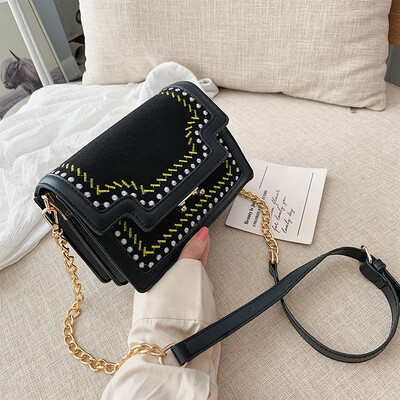 

Ins on the new retro fashion chain womens bag 2019 new bag Korean version of Joker small square bag shoulder Messenger bag