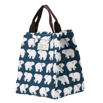 

Canvas Tote Bag Portable Thermal Lunchbox for OfficeSchool