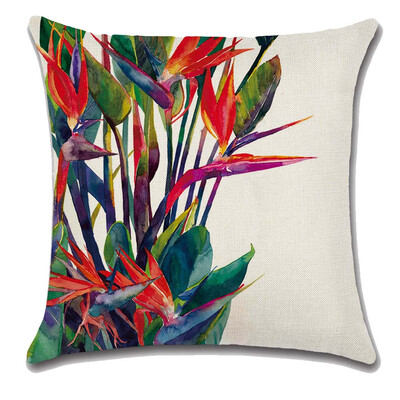 

Cotton Linen Jungle Tropical Leaves Decorative Throw Pillow Cover Cushion Case 18 X 18 Inch