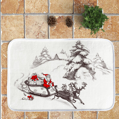

Toponeto Christmas Festival Entrance Door Bathroom Floor Mat Indoor Bath Decor