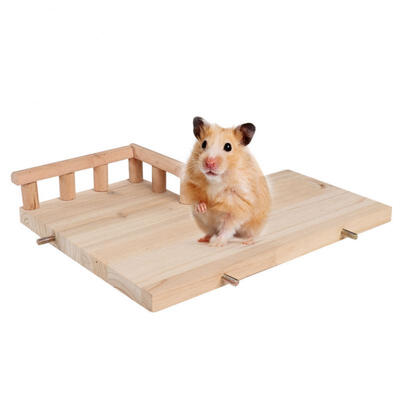 

Greensen Wooden Rest Platform with Railing Small Pet Wooden Toys for Hamster Small Animals Climbing