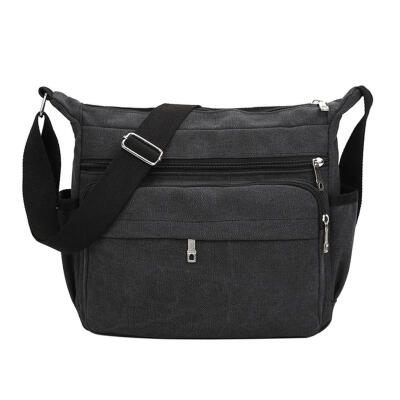 

Men Travel Solid Retro Shoulder Bags Zipper Casual Crossbody Messenger Bag