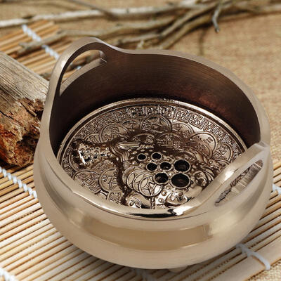 

Greensen Elegant Alloy Craft Small Two-Ear Incense Burner Retro Mini Line Incense Bronze