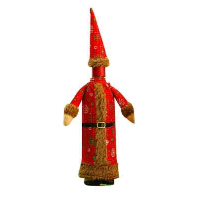 

Tailored Merry Christmas Santa Long Skirt Wine Bottle Bag Cover Xmas Party Table Decor