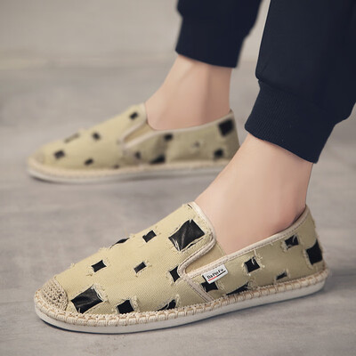 

Mens shoes Summer fisherman lazy foot canvas beans tide shoes hole leisure flax autumn old Beijing cloth shoes