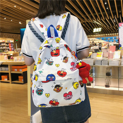 

Schoolbag female Korean Harajuku ulzzang junior high school high school students cartoon printed ins backpack ancient feeling back