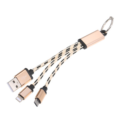 

2-in-1 USB 20 Male to Type-CFor Lightening Nylon Braided Charge Cable For iOS Huawei Samsung HTC etc Blue