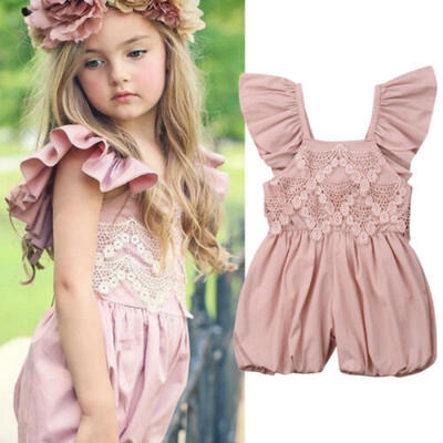 

Summer Toddler Baby Girls Lace Flower Romper Jumpsuit Outfits Sunsuit Clothes US