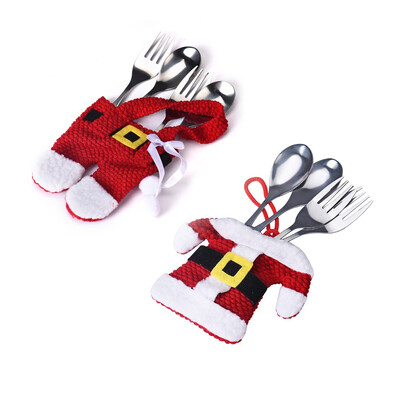 

Tailored 1Pair Christmas Decorations Santa Silverware Holders Pockets Dinner Decor