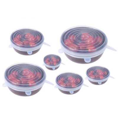 

6PC Stretch Lids Sealed Containers Food Storage Covers Bowl New Vintage Latest